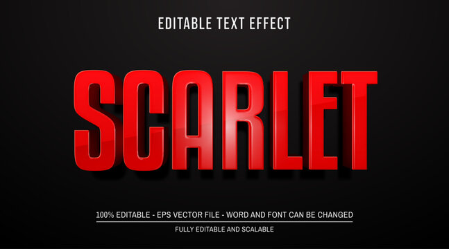Editable text effect red bold mock up