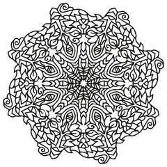 Fototapeta premium beautiful hand drawn mandala to be colored no stress