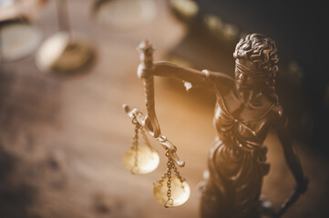 Lady justice,Law theme, mallet of the judge, law enforcement officers, evidence-based cases and...