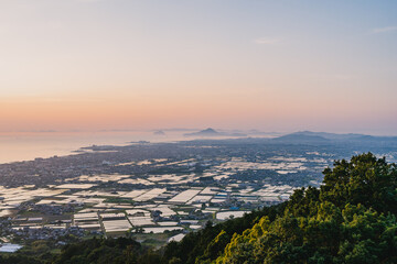 谷上山第2展望台からの夕景 愛媛県伊予市