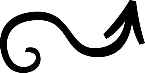 Black arrow symbol. PNG with transparent background