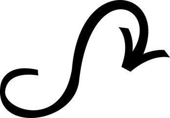 Black arrow symbol. PNG with transparent background