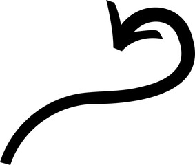 Black arrow symbol. PNG with transparent background