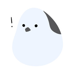 Long tailed tit Single 10 cute on a white background, vector illustration