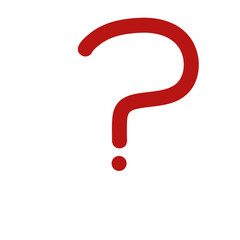 question mark icon transparent background,Illustration style is flat iconic red symbol on a transparent background