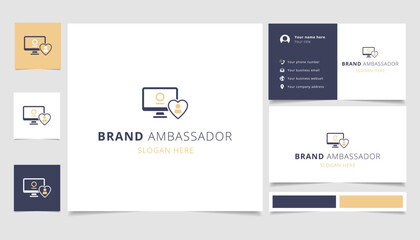 Brand ambassador logo design with editable slogan. Branding book and business card template. - obrazy, fototapety, plakaty