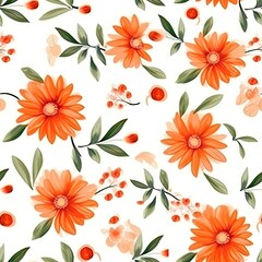 Repeating floral vector pattern. Can be used for printed materials - leaflets, posters, business cards or for web. Generative AI