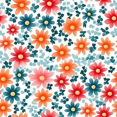 Fototapeta na wymiar Repeating floral vector pattern. Can be used for printed materials - leaflets, posters, business cards or for web. Generative AI