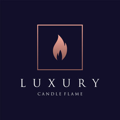 Simple candle flame logo template design with a creative and modern concept.