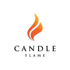 Simple candle flame logo template design with a creative and modern concept.