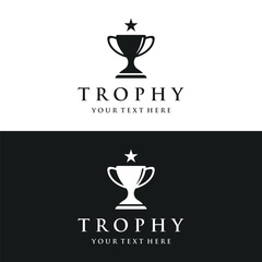 Creative and unique trophy Logo template design. Trophy logo for sport tournament championship