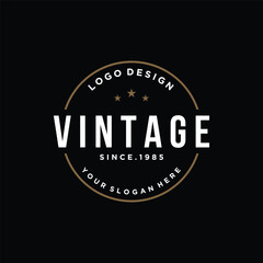 Fototapeta na wymiar Logo design typography vintage retro badge for business , clothing , barber , restaurant and bar.