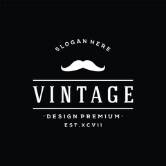 Obraz premium Logo design typography vintage retro badge for business , clothing , barber , restaurant and bar.