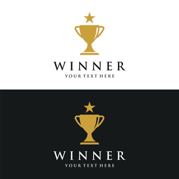 Creative and unique trophy Logo template design. Trophy logo for sport tournament championship