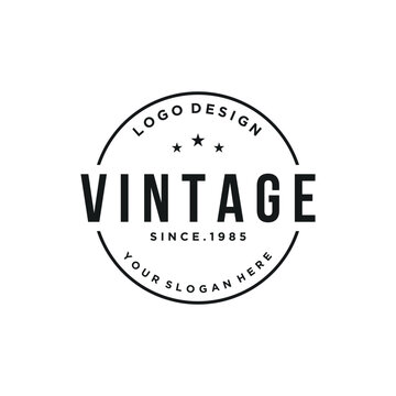 Logo design typography vintage retro badge for business , clothing , barber , restaurant and bar.