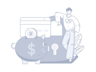 Internet finance and wealth management investment vector concept operation interactive illustration
