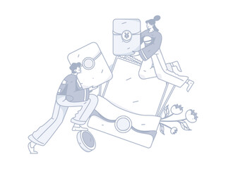 Internet finance and wealth management investment vector concept operation interactive illustration
