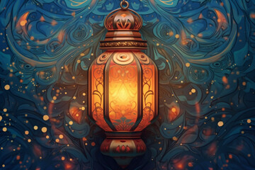 Fototapeta premium arabic lantern of ramadan celebration background illustration