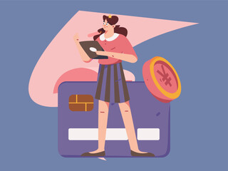 Internet finance and wealth management investment vector concept operation interactive illustration
