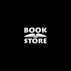  Book store icon isolated on black background 