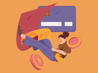 Internet finance and wealth management investment vector concept operation interactive illustration
