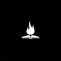 Fire icon image  isolated on black background
