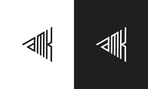 AMK letter logo, monogram unique logo, black and white logo, premium elegant logo, letter AMK Vector