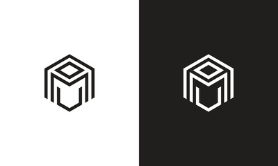 NOMU logo, monogram unique logo, black and white logo, premium elegant logo, letter NOMU Vector