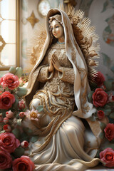 Divine Manifestation: AI-Generated Realistic 3D Illustration of Our Lady of Guadalupe