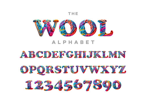 wool lettering typography