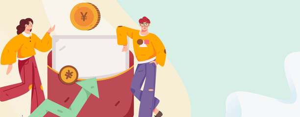 Internet finance and wealth management investment vector concept operation interactive illustration
