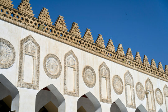 Decorative walls of the Al-Azhar Mosque in Cairo, Egypt