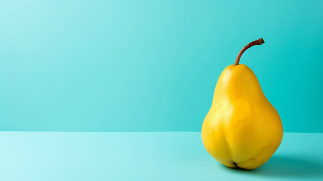 pear on colorful background. empty copy space on the side for text. Bright Vibrant colors. Generative AI.