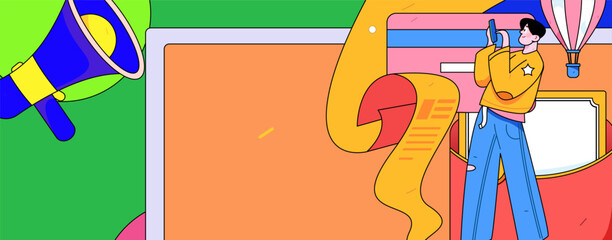 Internet finance and wealth management investment vector concept operation interactive illustration
