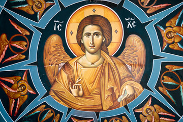 Depiction of an angel. Depictions from the greek orthodox church of John the Baptist, Al-Maghtas...