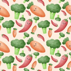 Fototapeta premium seamless pattern with vegetables