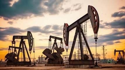 Oil pumps. Oil industry equipment, Generative AI