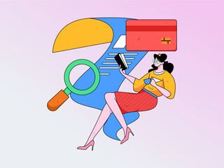 Internet finance and wealth management investment vector concept operation interactive illustration
