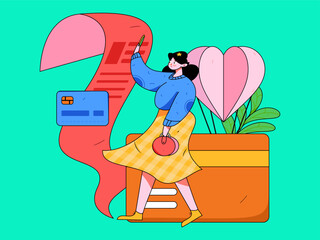 Internet finance and wealth management investment vector concept operation interactive illustration
