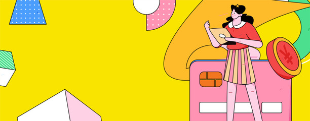 Internet finance and wealth management investment vector concept operation interactive illustration
