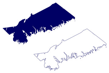 Halifax County (Canada, Nova Scotia Province, North America) map vector illustration, scribble sketch Halifax map