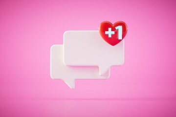icons of unread messages on a pink background. copy paste. 3D render