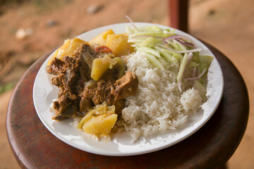 Majaz stewed. The majaz or paca is a species of rodent for meat that is highly valued and commonly consumed in the Peruvian jungle.