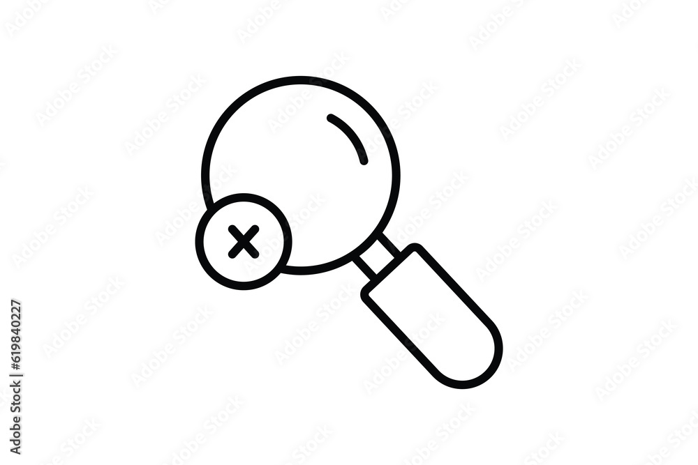 Poster screen search no result icon. icon related to find, search. line icon style design. simple vector de