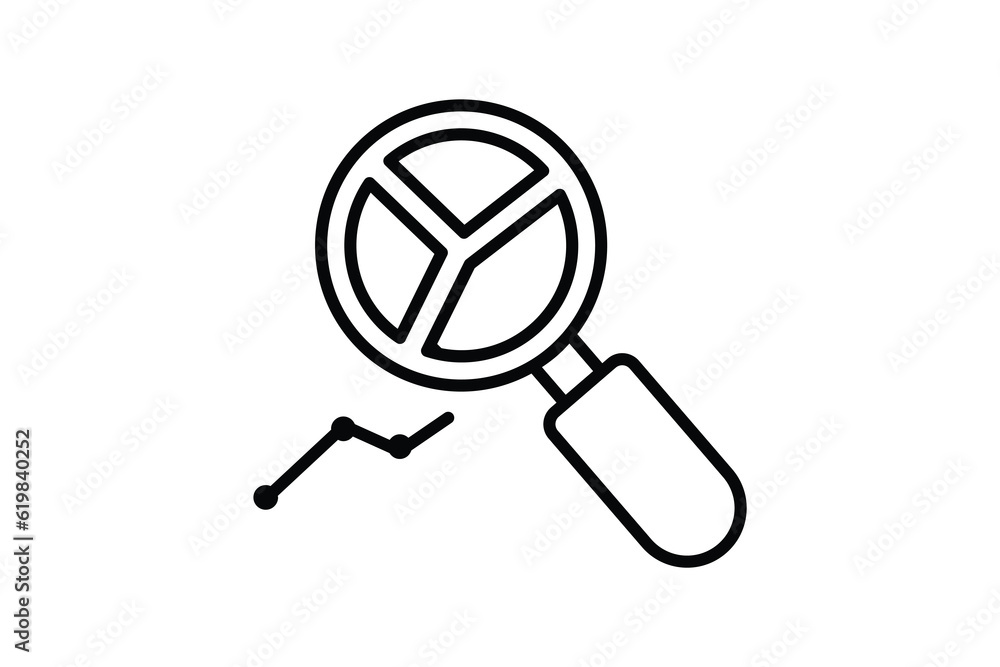 Poster analyst search icon. icon related to find, search. line icon style design. simple vector design edit