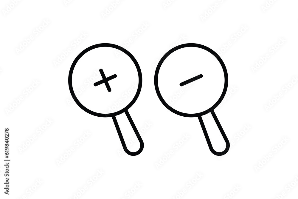 Poster zoom in and zoom out icon. search, magnifying glass. line icon style design. simple vector design ed