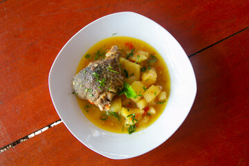 Majaz stewed. The majaz or paca is a species of rodent for meat that is highly valued and commonly consumed in the Peruvian jungle.