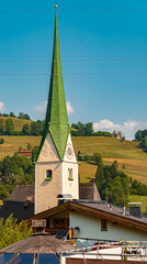 Church on a sunny summer day at Niederau, Wildschoenau, Tyrol, Austria