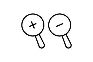 Zoom In and Zoom Out Icon. search, Magnifying glass. Line icon style design. Simple vector design editable
