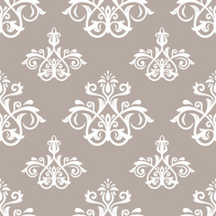 Orient brown and white vector classic pattern. Seamless abstract background with vintage elements. Orient pattern. Ornament for wallpapers and packaging